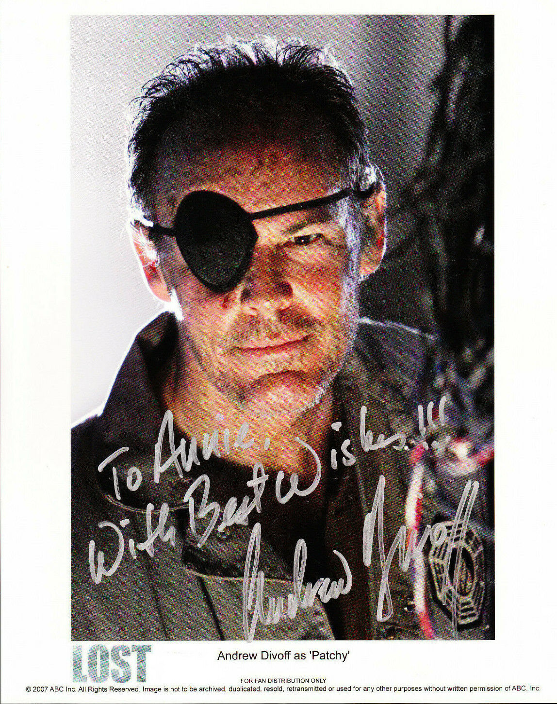 ANDREW DIFOFF LOST AUTOGRAPH SIGNED 8X10 ABC PROMO Photo Poster painting COA PATCHY