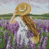 Lavender Girl Full 14CT DIY Stamped Cross Stitch Kits for Beginners Adults Home Decor Cross Stitch Art and Crafts Kits 7.87x7.87In