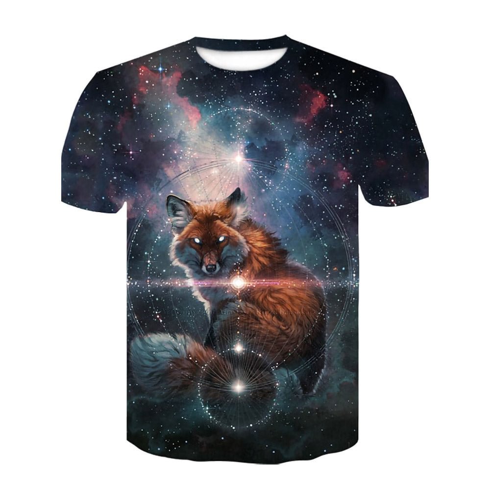 3D Graphic Short Sleeve Shirts Animal