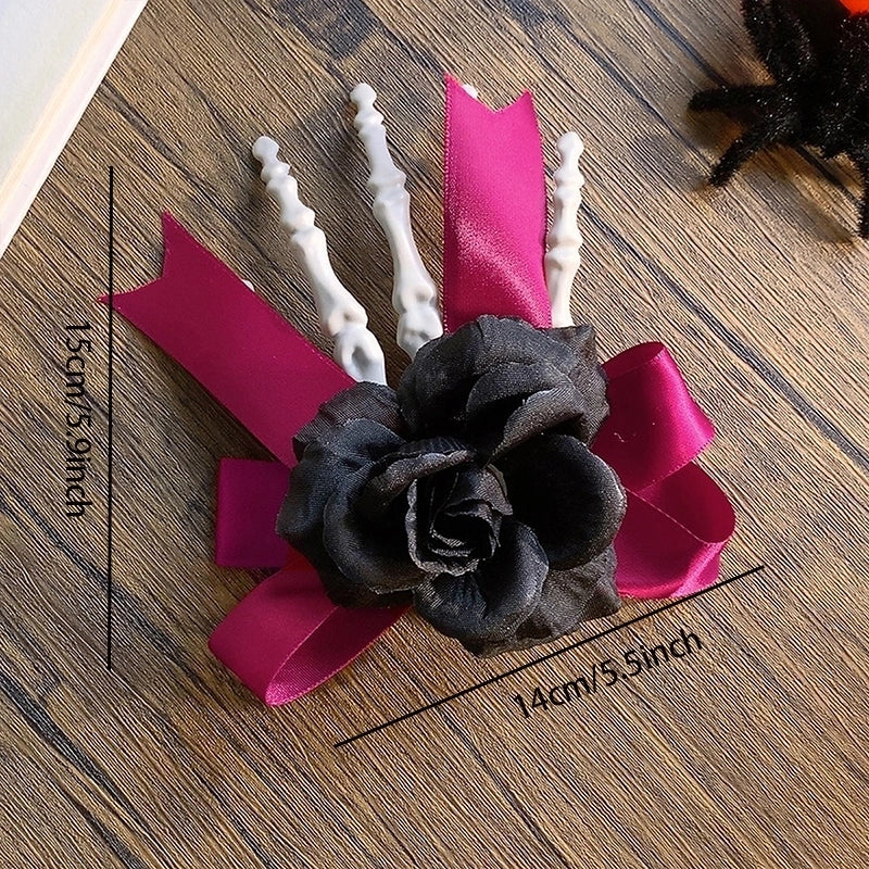 Halloween Gothic Handmade Punk Women’s Hand Flower Bow Knot Arylic Hair Clip Hair Claws