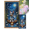 >SALE<Full Embroidery Eco-cotton Thread 11CT Printed Moonlight Dog Cross Stitch40x70cm