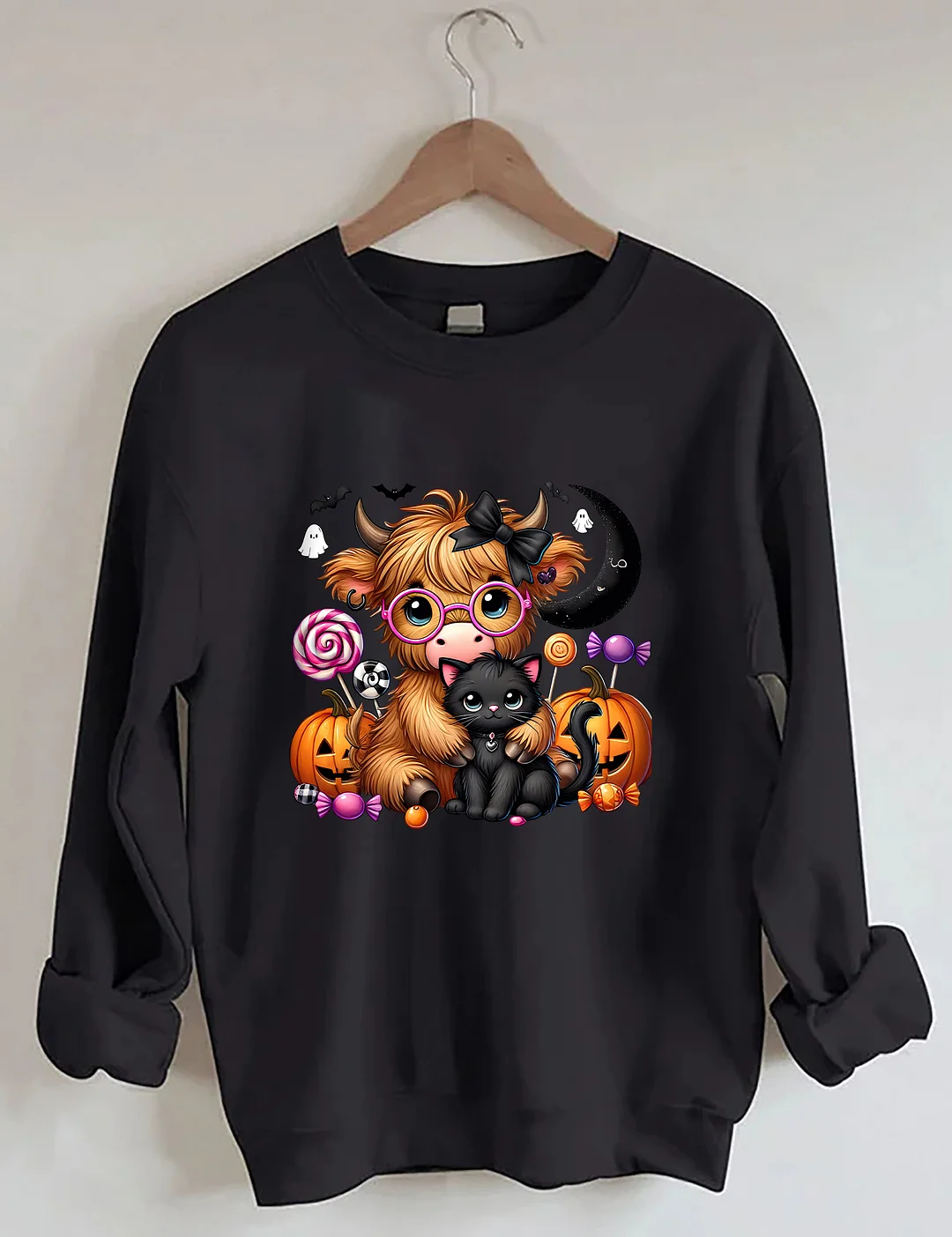 Halloween Cute Highland Cow Sweatshirt