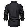 Men's Casual No-Iron Long Sleeve Denim Shirt
