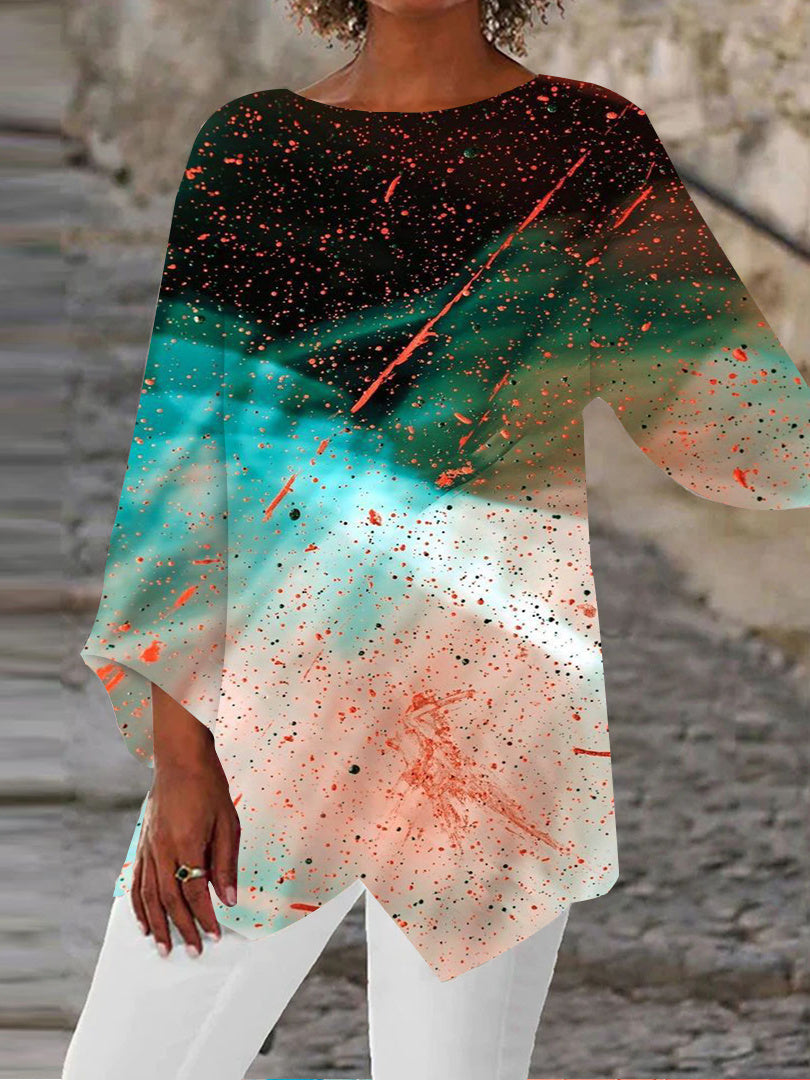 Women Half Sleeve V-neck Solid Color Dress