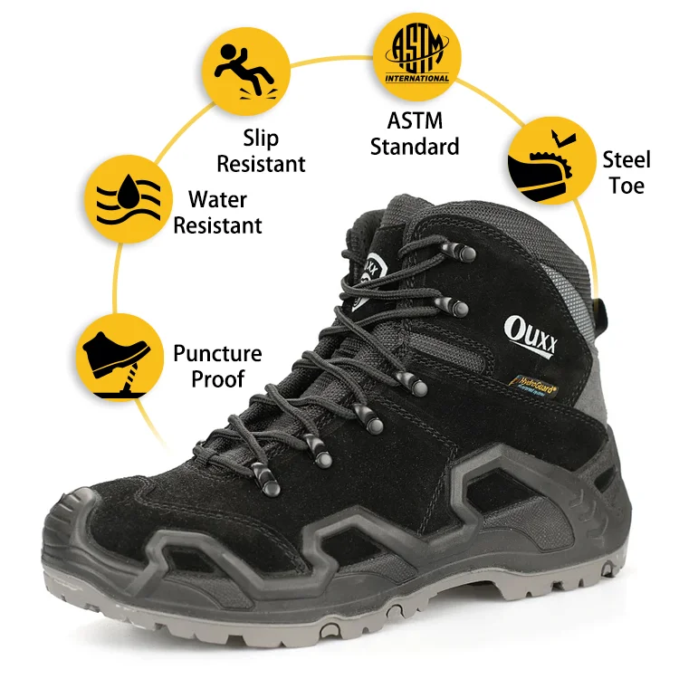 Men's Soft Toe Hiking Lightweight Waterproof Slip Resistant ASTM F2413-18 EH Trucker & Electrician Work Boots