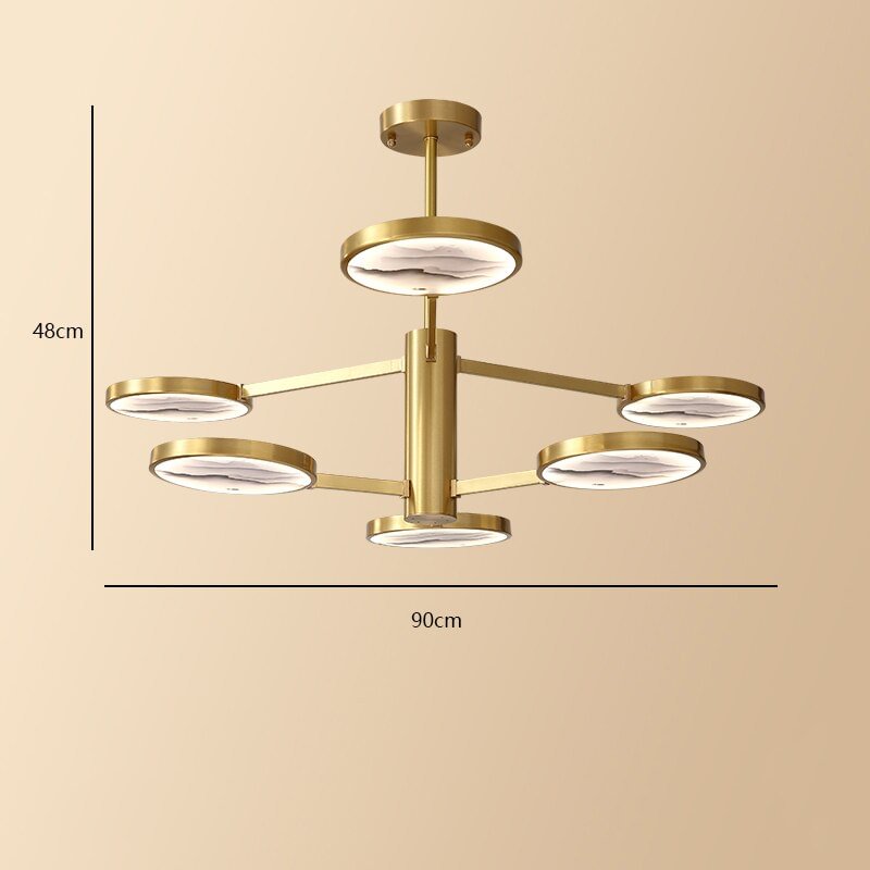 Chinese Style Copper Pendant Lights Lamp LED Pendant Lighting Living Room Dining Room Bedside Bedroom Loft Decor Hanging Lamp