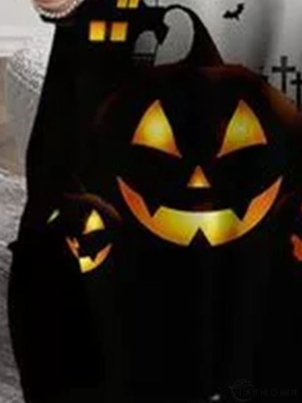 Round Neck Graffiti Loosen Knitting Tunic Dress | IFYHOME