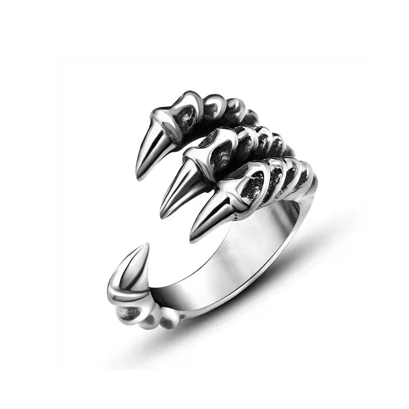 Christmas Gift Retro Punk Opening Resizable Dragon Claw Rings Steampunk Hip Hop Personality Finger Jewelry Men Women Alloy Rings