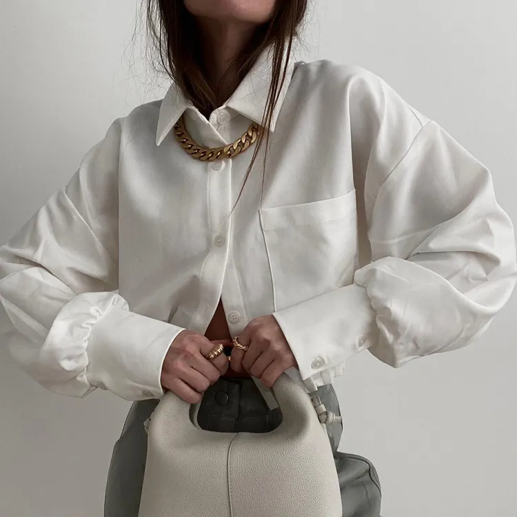 Churchf Churchf 2023 Women's Wear Short Shirt Small Temperament Loose Long Sleeve Design Sense White Shirt Women