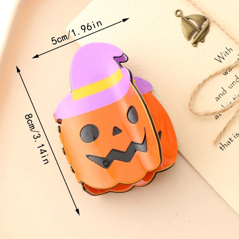 Halloween Cute Funny Women’s Pumpkin Spider Web Acetic Acid Sheets Stoving Varnish Hair Claws