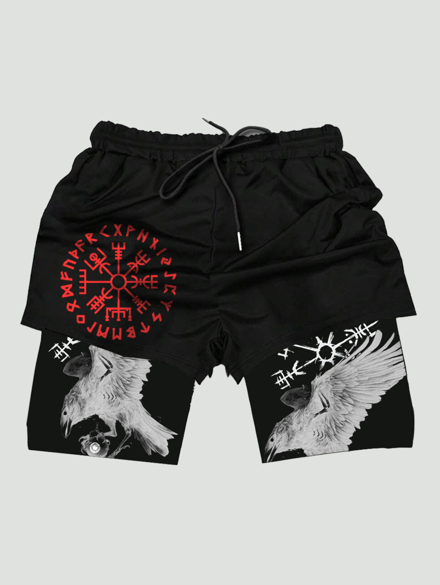 Viking Rune Giant Wolf Fenrir Totem Men's Shorts