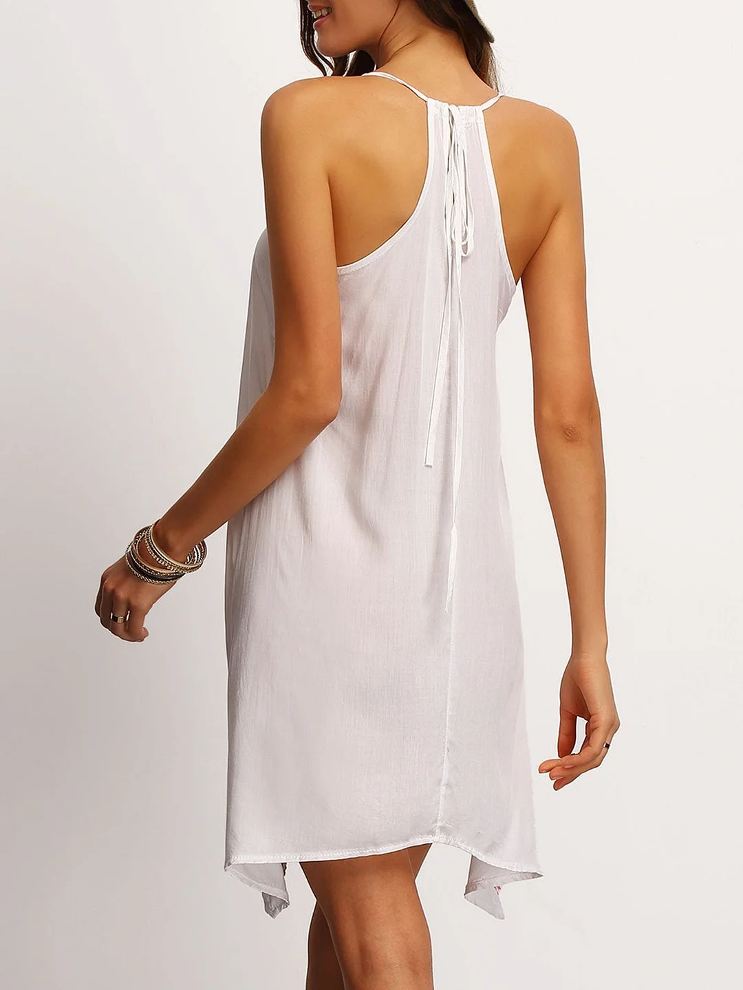 Women's Spaghetti Strap Floral Print Sleeveless Beach Dress