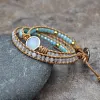Colorful Multi Gemstone Crocheted Wristband Accessories