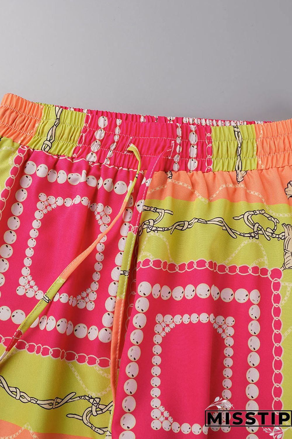 Yellow Casual Print Patchwork Buckle Turndown Collar Long Sleeve Two Pieces