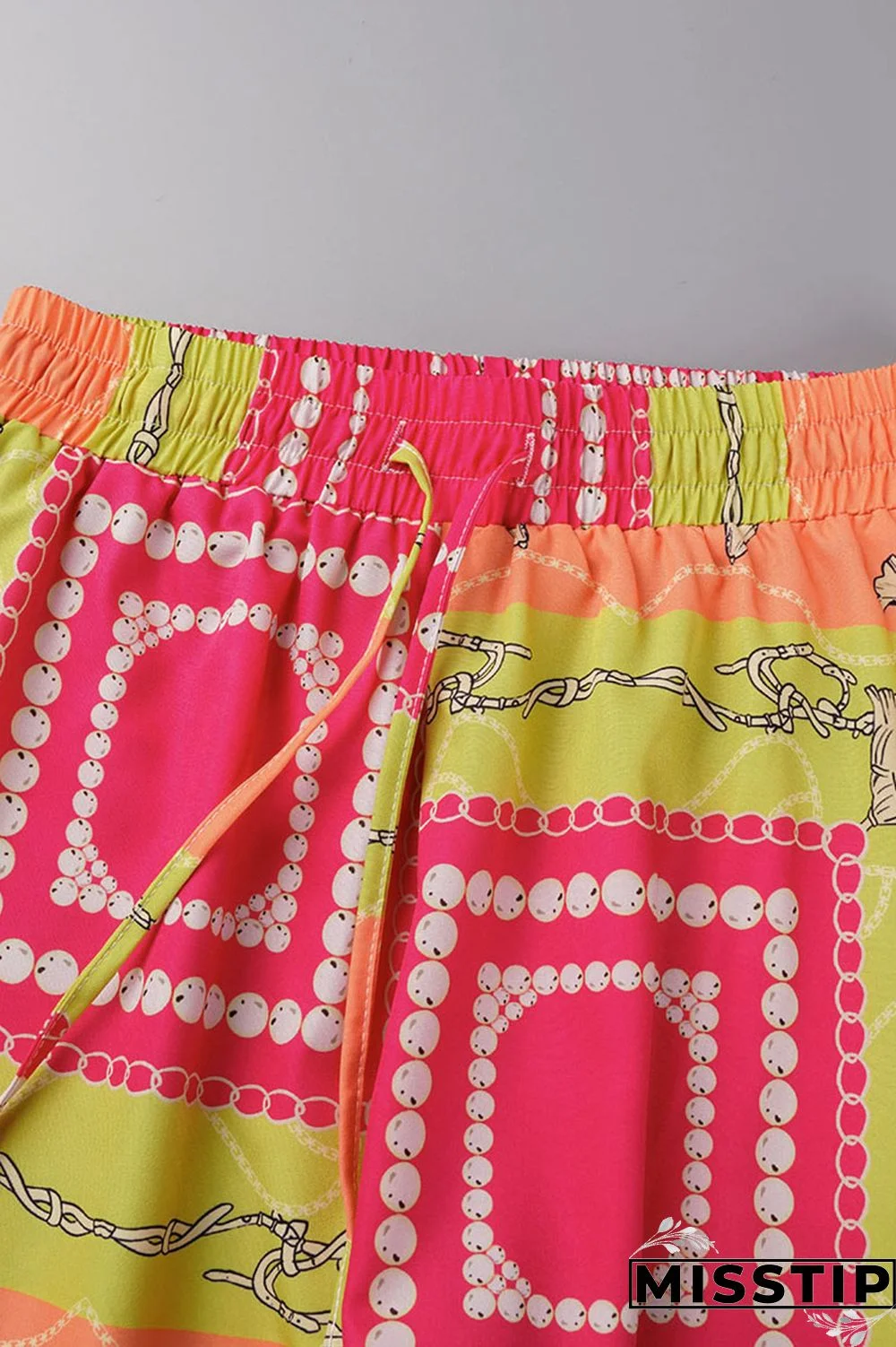 Yellow Casual Print Patchwork Buckle Turndown Collar Long Sleeve Two Pieces