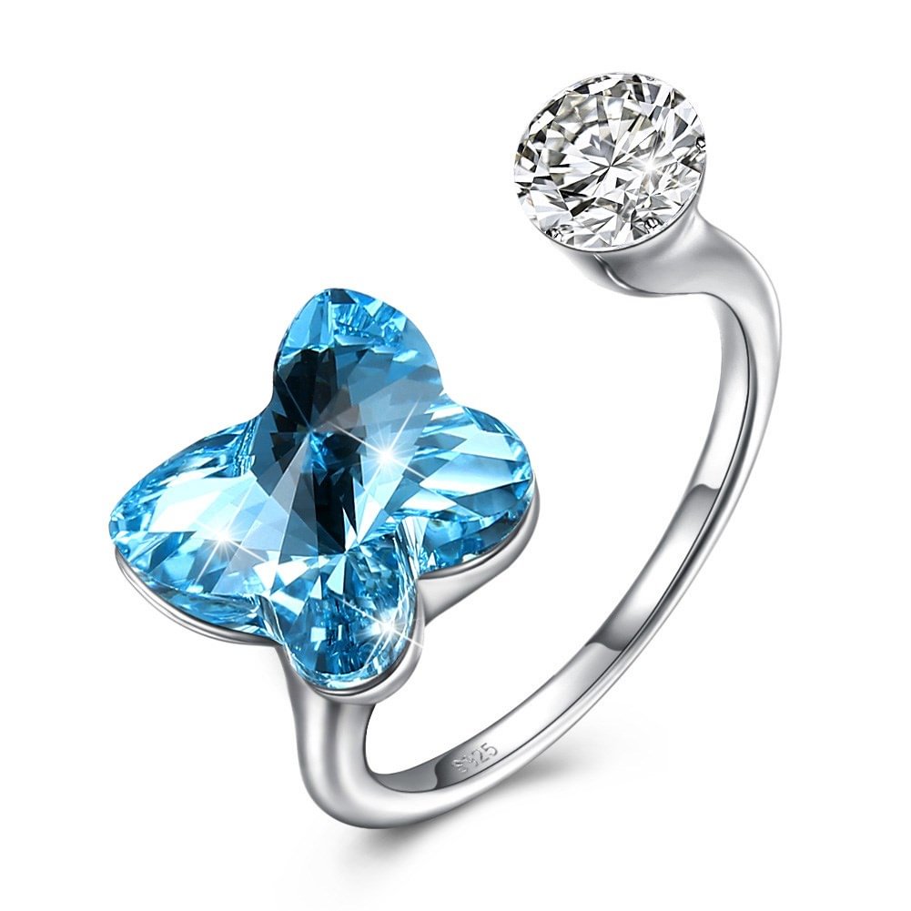 Crystal  Butterfly Ring
