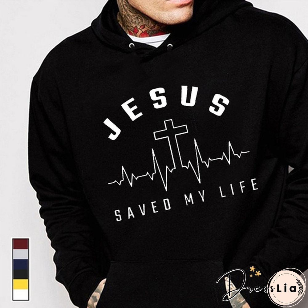 Funny Jesus Saved Life Hooded Coat Fashion Casual Hoodie Long Sleeve Sweatshirt Top