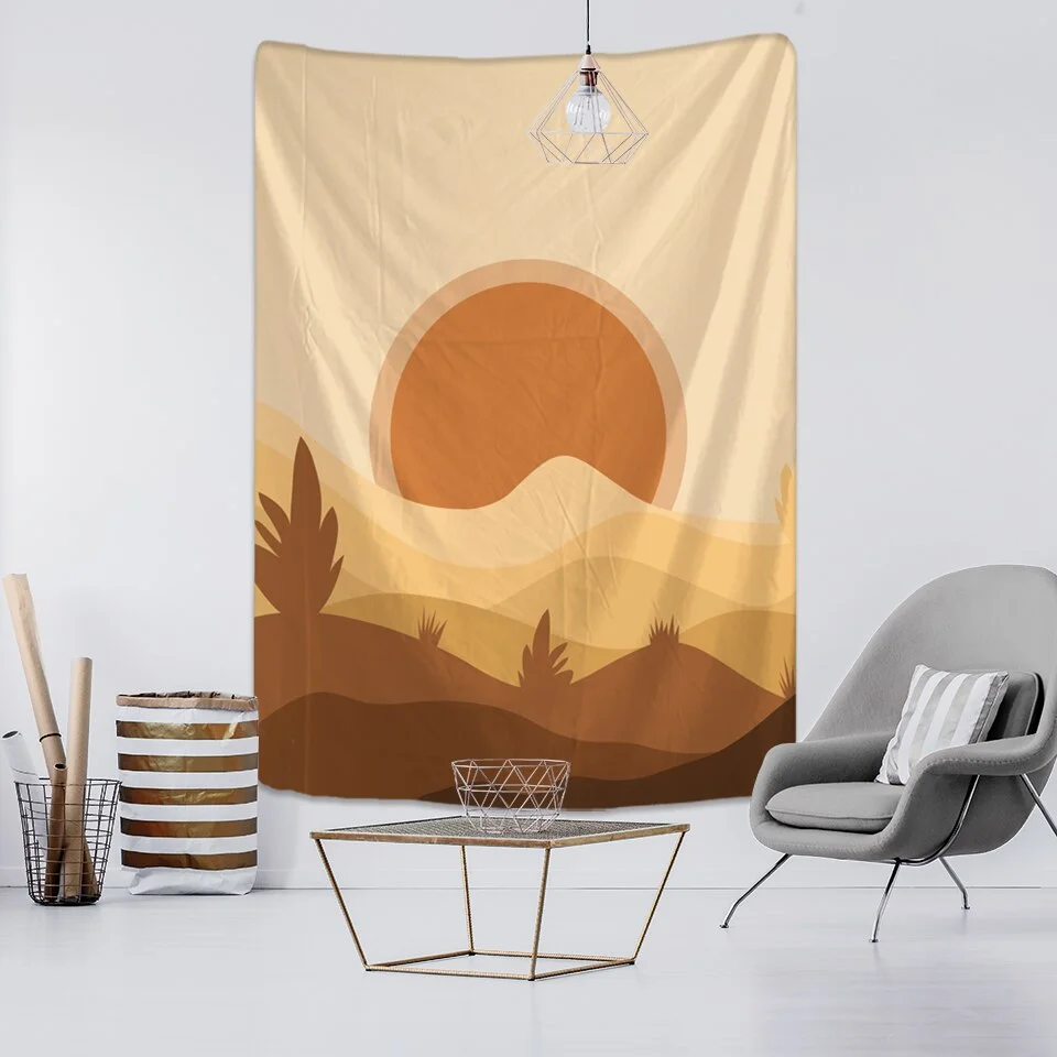 Simplicity Creative Line Illustration Tapestry Wall Hanging Boho Decor Hippie Psychedelic Printed Home Decoration Bedspread