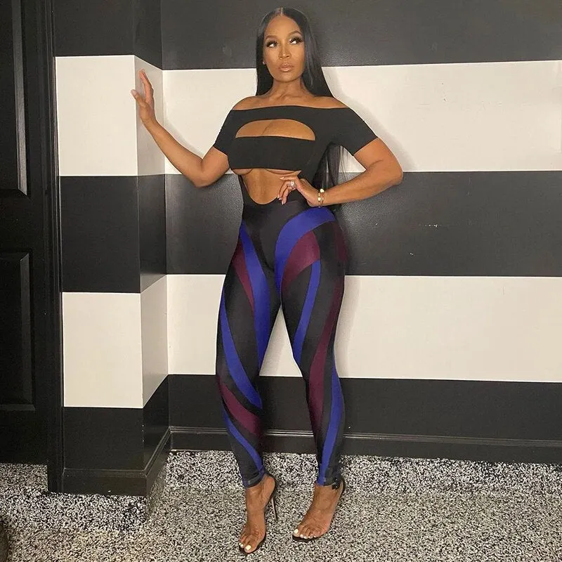 Weird Puss Colorful Patchwork Women Pencil Pants Sporty Stripe Summer Trend Skinny Stretchy Casual Fitness Streetwear Trousers