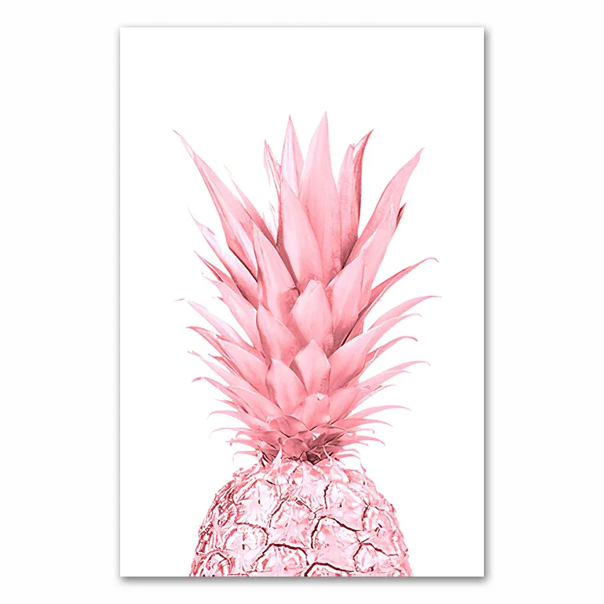 Athvotar Pink Pineapple Rose Lotus Flower Wall  Nordic Botanical Floral Print Scandinavian Canvas Painting Contemporary Art Picture