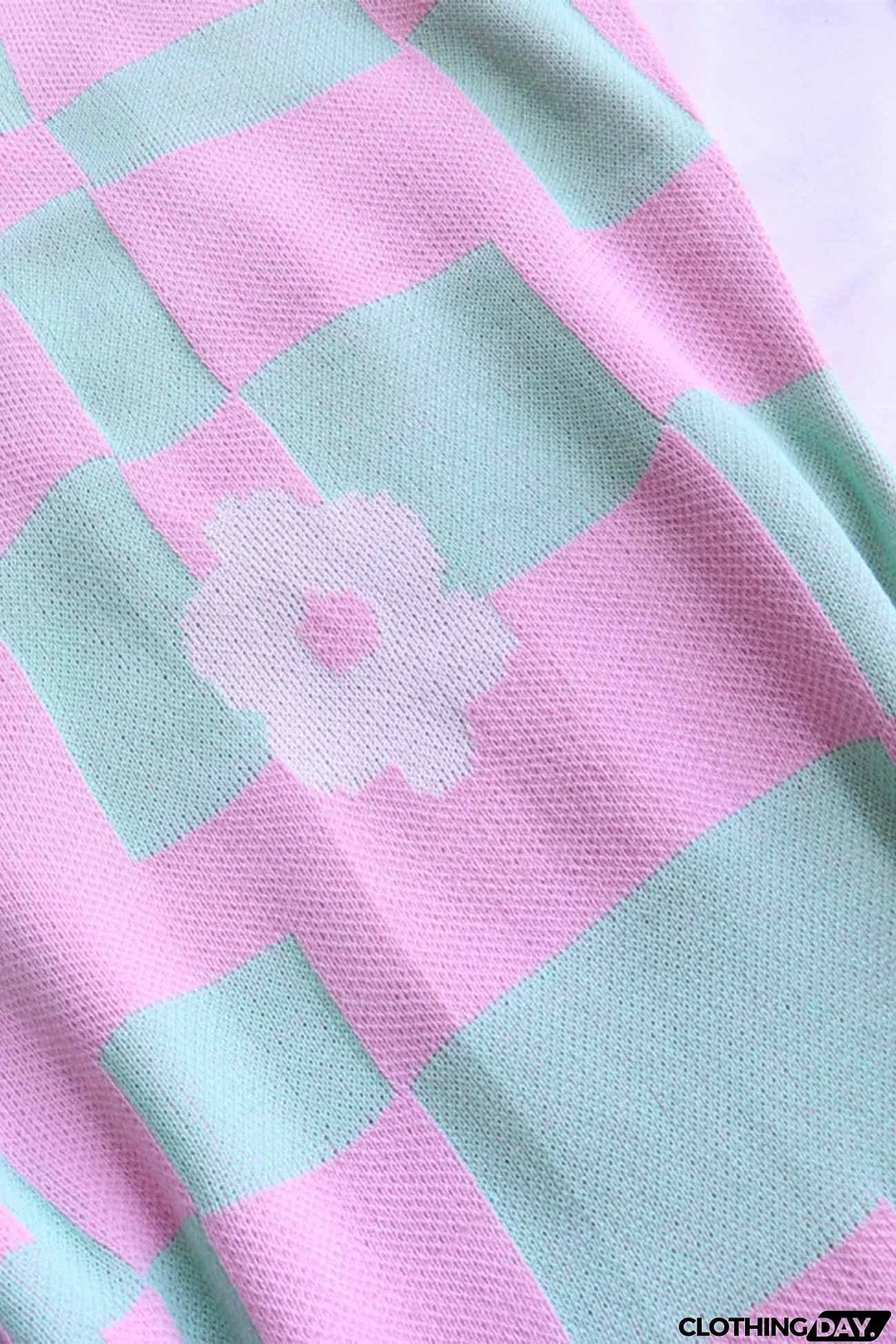 Contrast Color Plaid Mini Dress