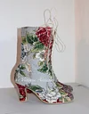 Luxury Brocade Boots Baroque Boots Rococo Boots Ankle Lace up Boots Victorian Boots Floral Boots Bridal Boots Retro shoes 1900 style shoes