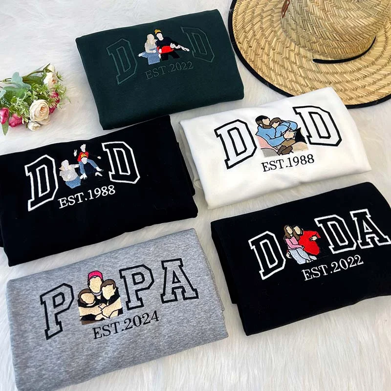 Embroidered Father and Son/Daughter Sweatshirt-Father's Day Gift 