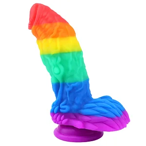 Rainbow silicone realistic penis Sex Vibrator For Women