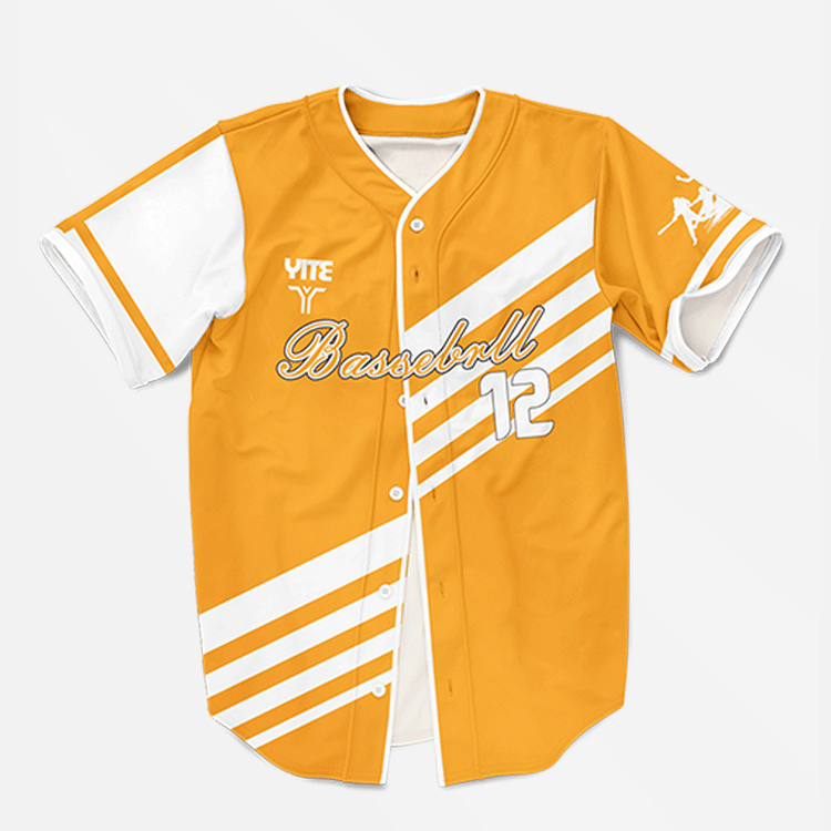 YITE |XBQ25-010 -Orange And White Baseball Uniform