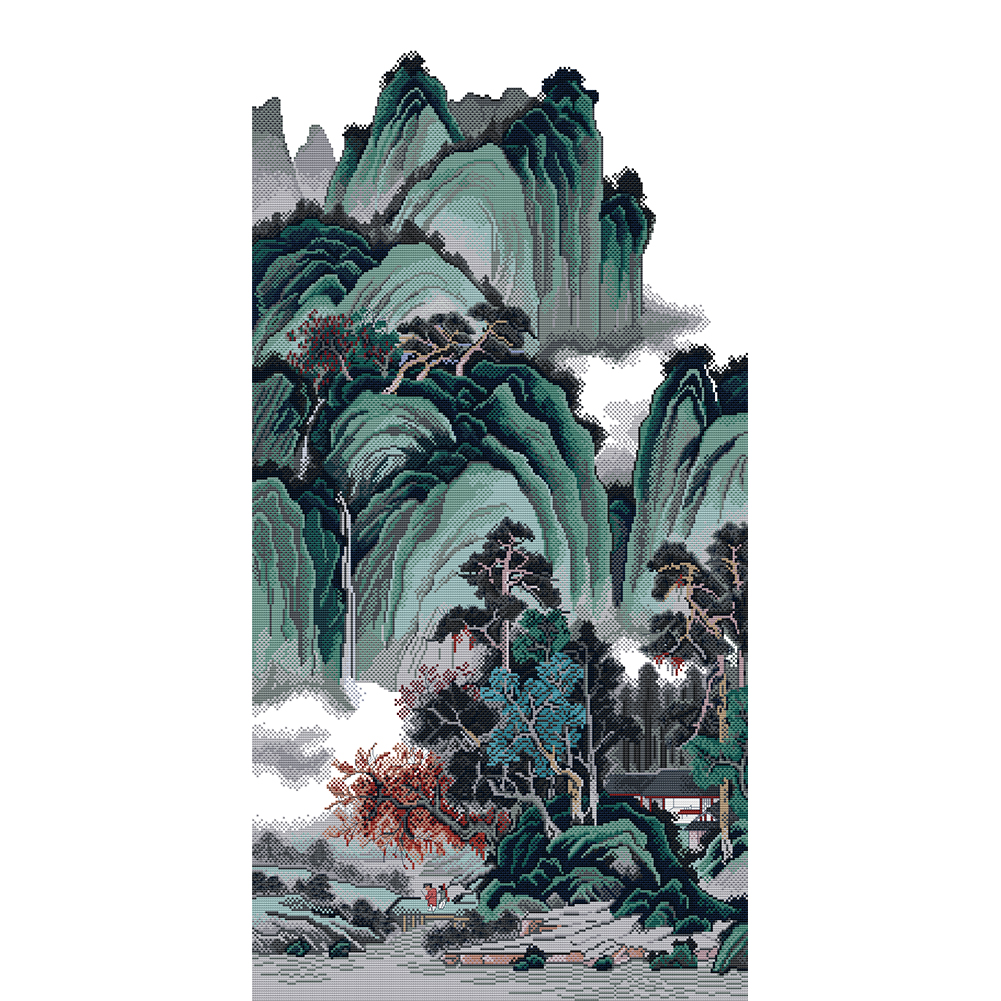 

Mountain - 14CT Stamped Cross Stitch - 49*87CM (Big Size), 501 Original