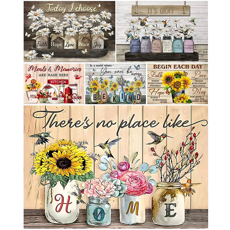 Rustic Flower Diamond Painting Kits for Adults - Farmhouse 5D Diamond Art  Kits for Adults Beginner DIY