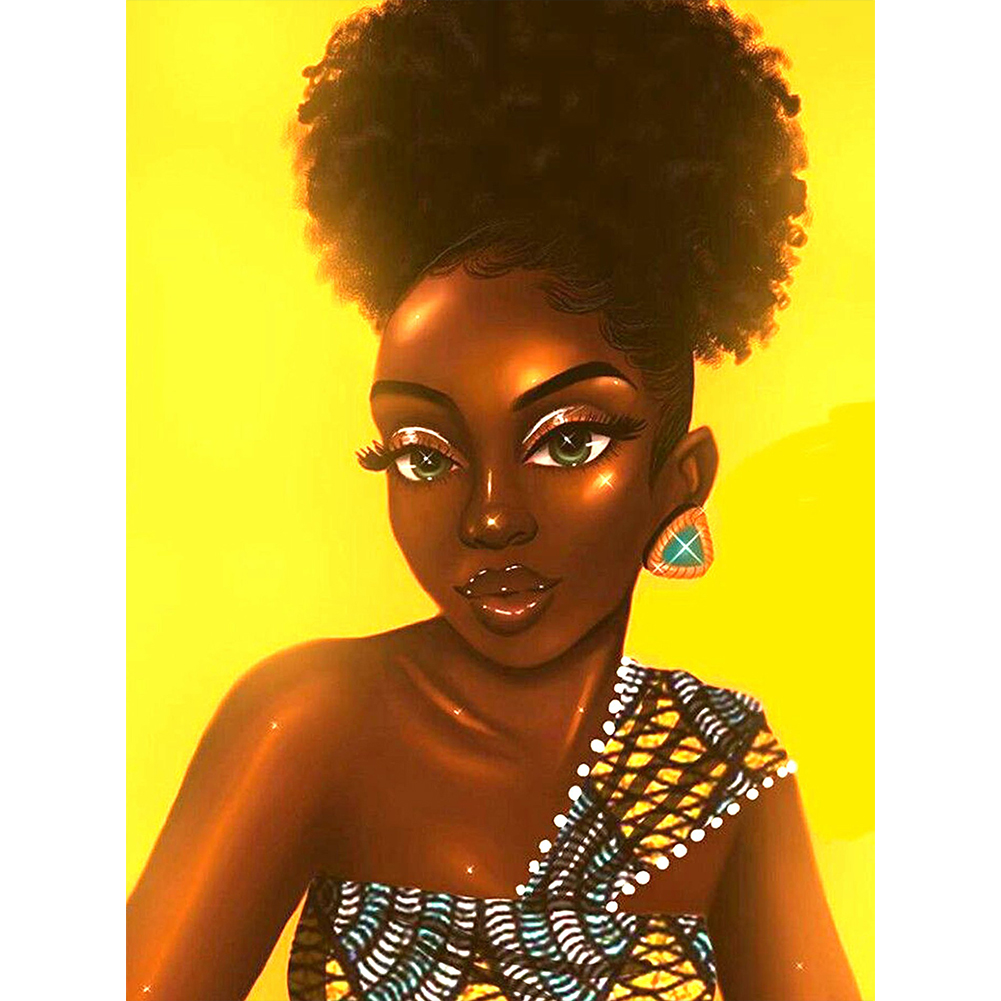 

Fashion Black Girl - Round Drill Diamond Painting - 30*40CM, 501 Original