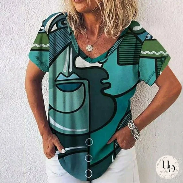 Abstract Print Casual T-Shirt
