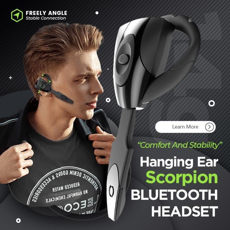 Hanging Ear Scorpion Bluetooth Headset