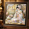 5D DIY Diamond Art Painting Kit Partial Drill Japanese(Tea Kimono Lady)