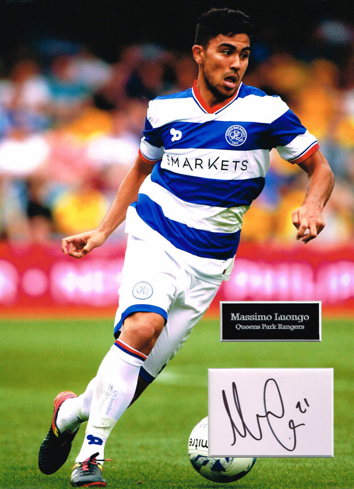 Massimo LUONGO SIGNED Autograph 16x12 Photo Poster painting Mount AFTAL COA QPR Queens Park