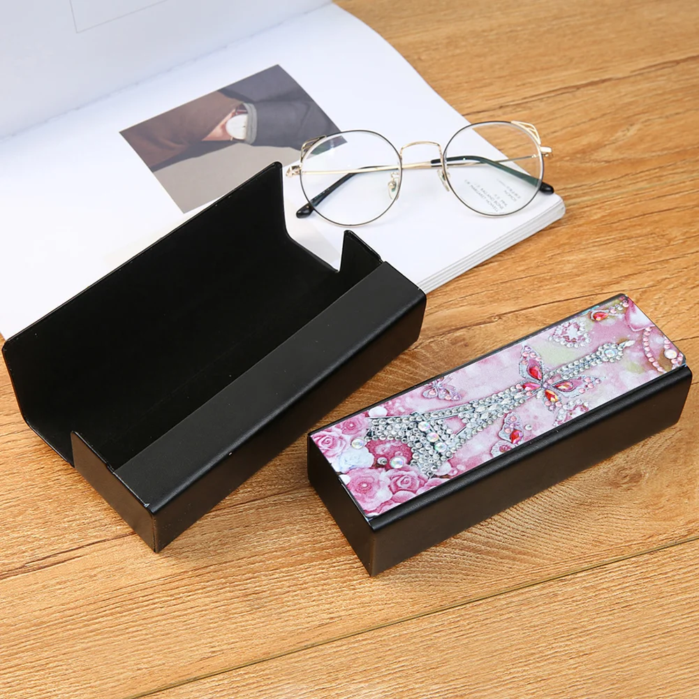 DIY Leather Diamond Painting Glasses Storage Case Mosaic Kit (Q33 Tower)