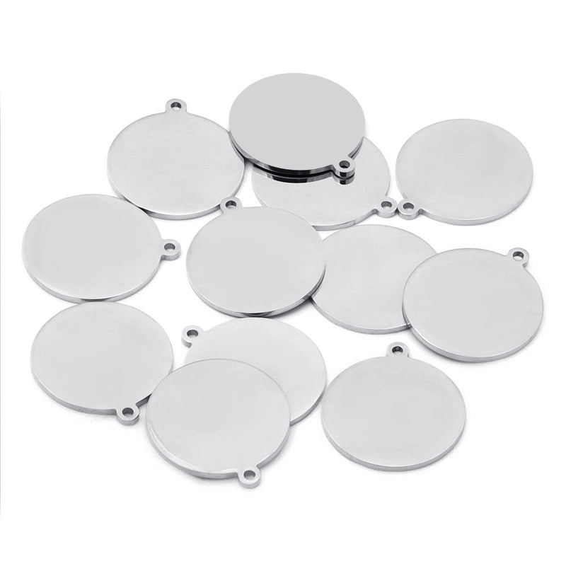 20 Pcs/package Minimalist Solid Color Stainless Steel Plating Pendant Jewelry Accessories