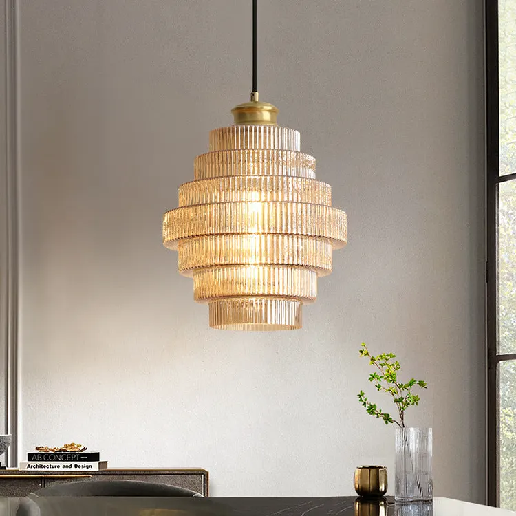 Antique Brass Bottle Shade Pendant Light