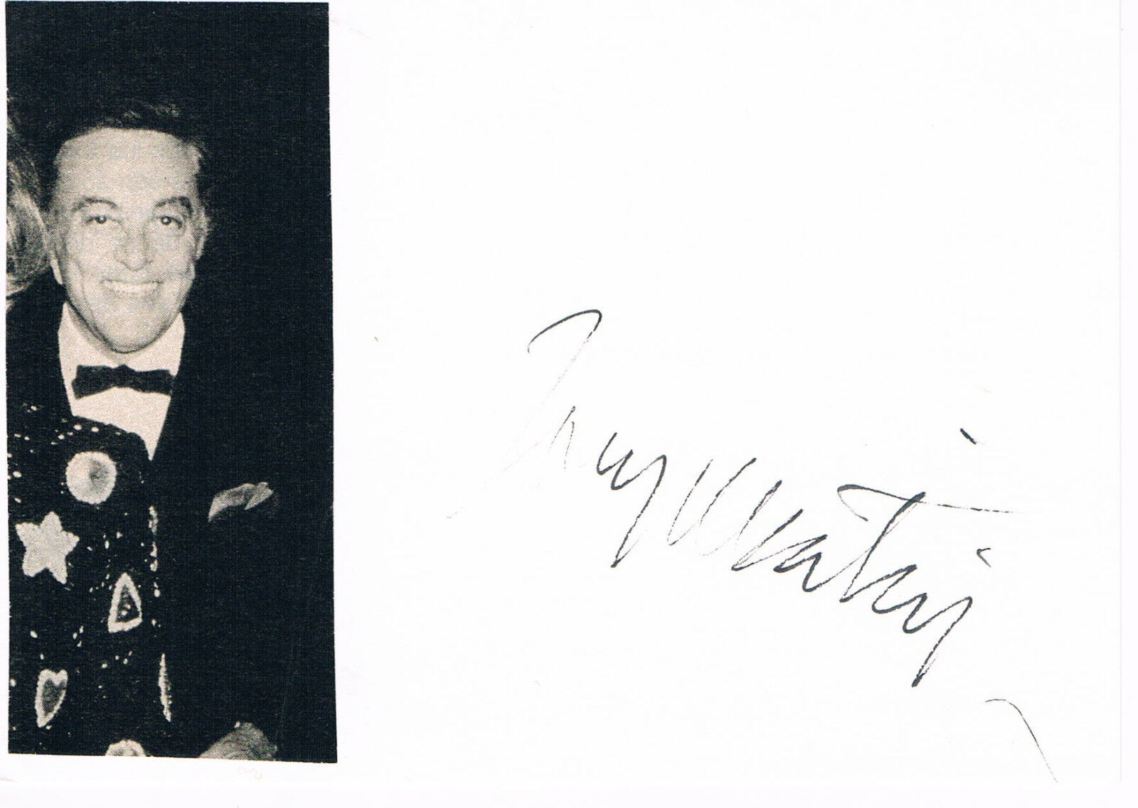 Tony Martin 1912-2012 autograph signed card 4x6