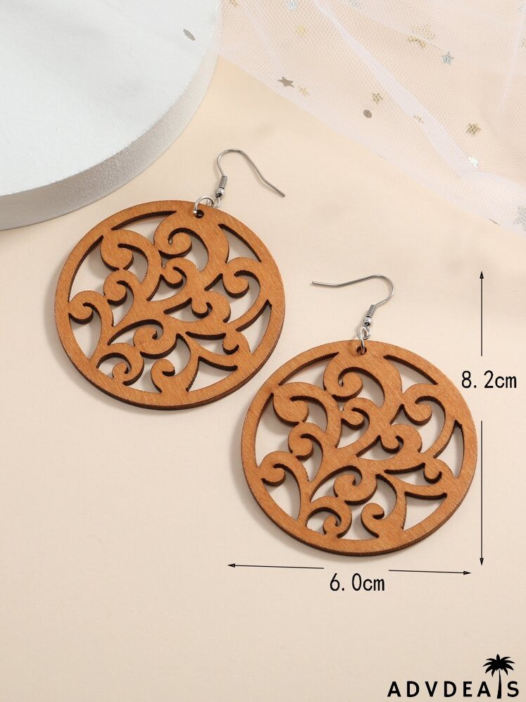 Hollow Out Round Drop Earrings