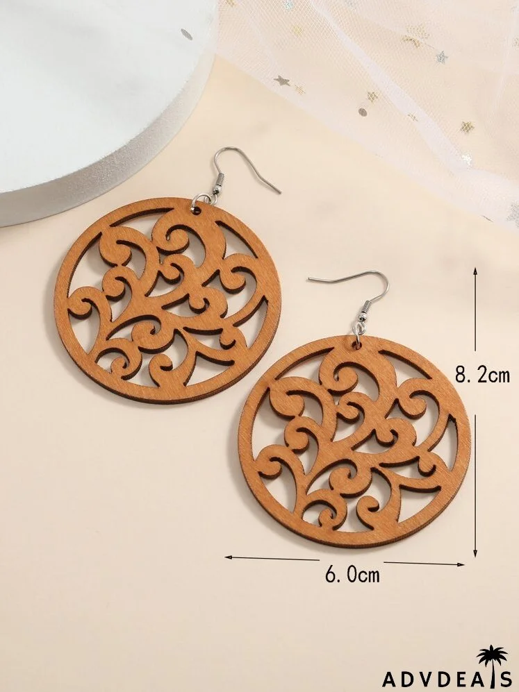 Hollow Out Round Drop Earrings