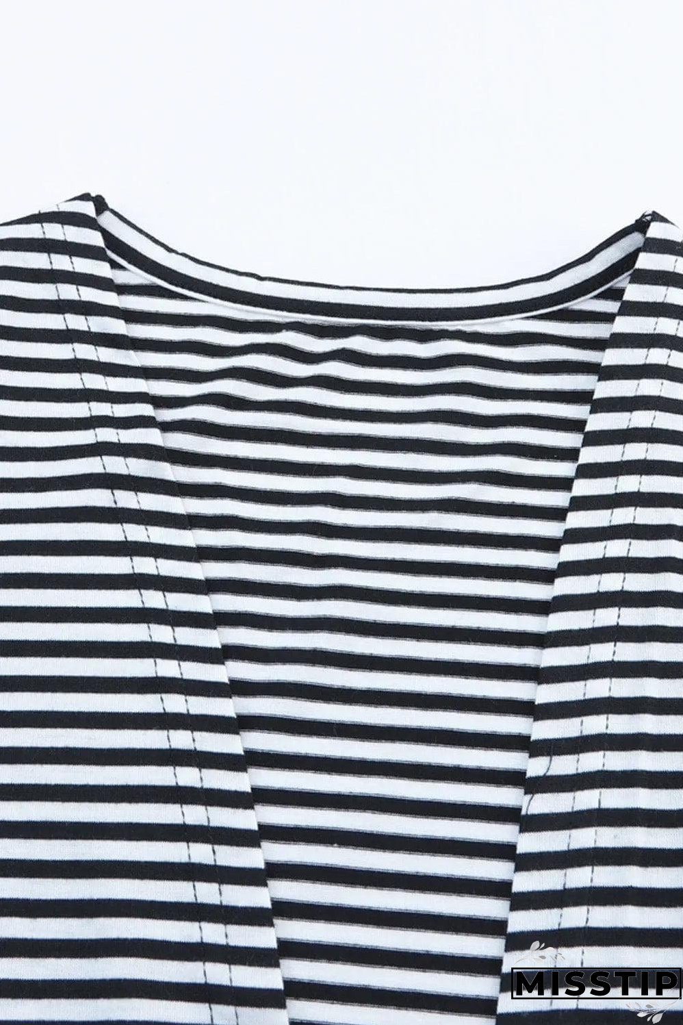 Stripe Open Front Long Cardigan