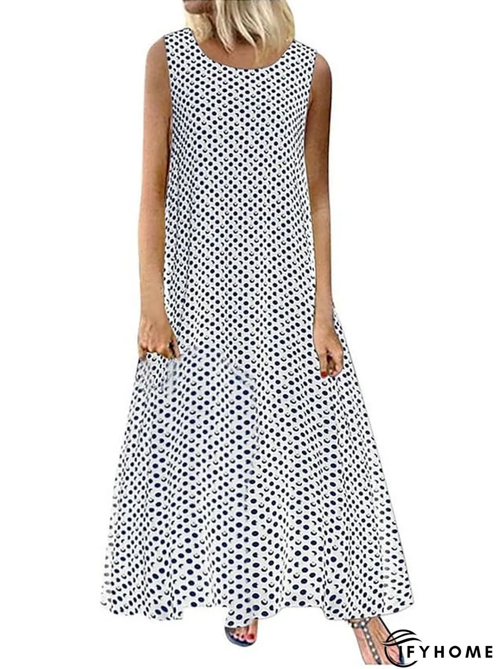 Womens Long Dress Maxi Casual Swing Polka Dot Fashion Outdoor Daily Weekend Print | IFYHOME