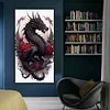 (Big Size) Dragon And Rose - 11CT Stamped Cross Stitch 40*70cm/15.75*27.56in
