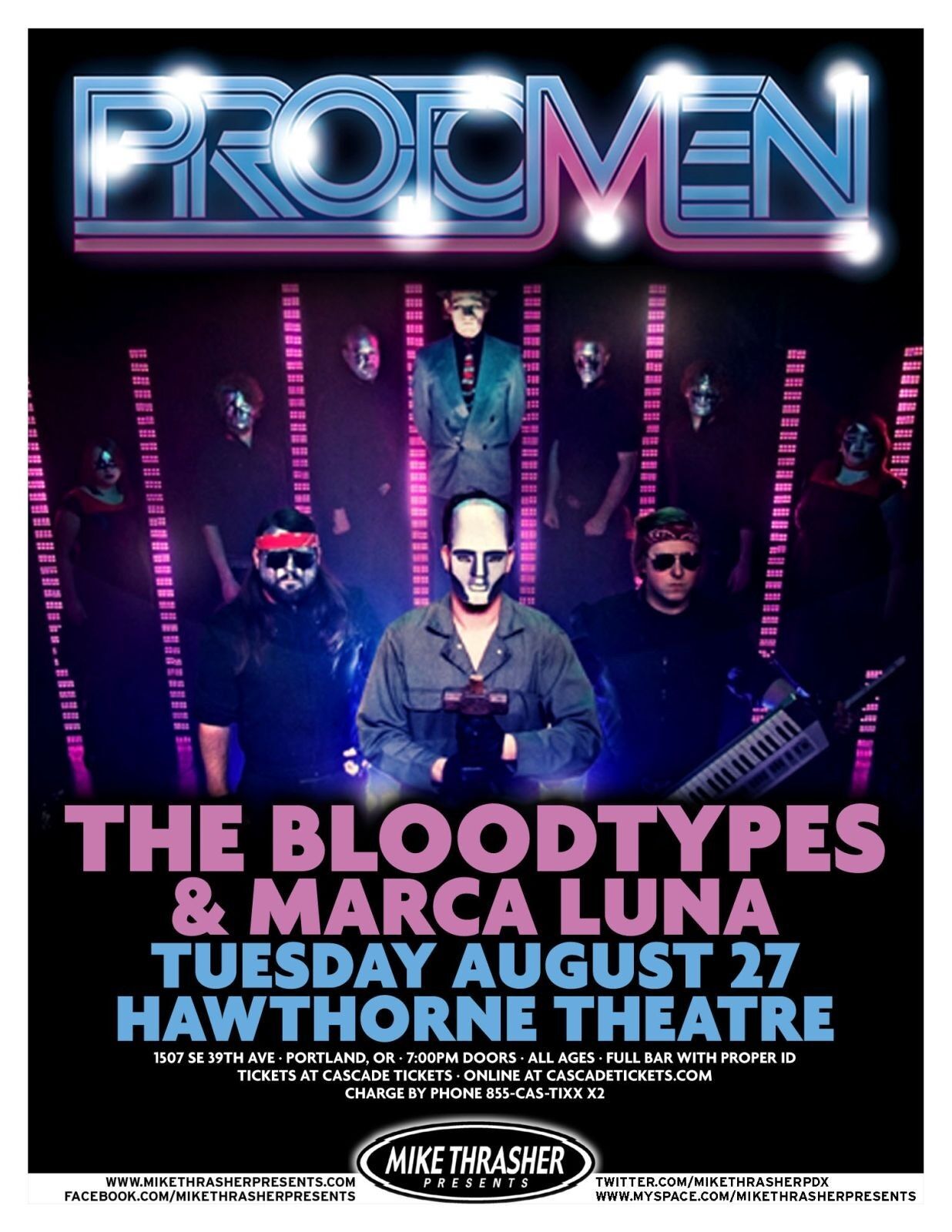 THE PROTOMEN 2013 Gig POSTER Portland Oregon Concert