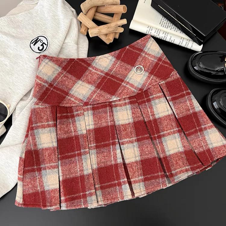 Lindacameron Plaid Mini Skirt – Vintage Kawaii Korean Fashion for Autumn Winter  