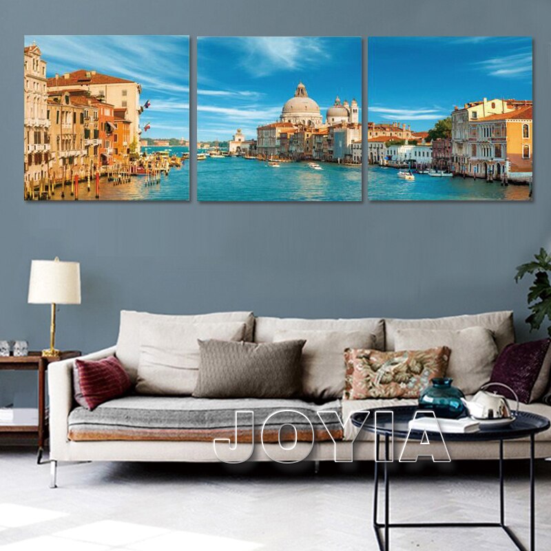 3 Piece Wall Art Prints Italy Venice Water City Landscape Paintings On Canvas For Living Office Modern Home Decor Posters