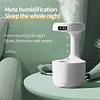 Anti-Gravity Droplet Humidifier,Air Humidifiers For Bedroom Office Desktop,800ml Water Capacity Mini Air Humidifier With Led Smart Display Clock, Usb Rechargeable Quiet Humidifier