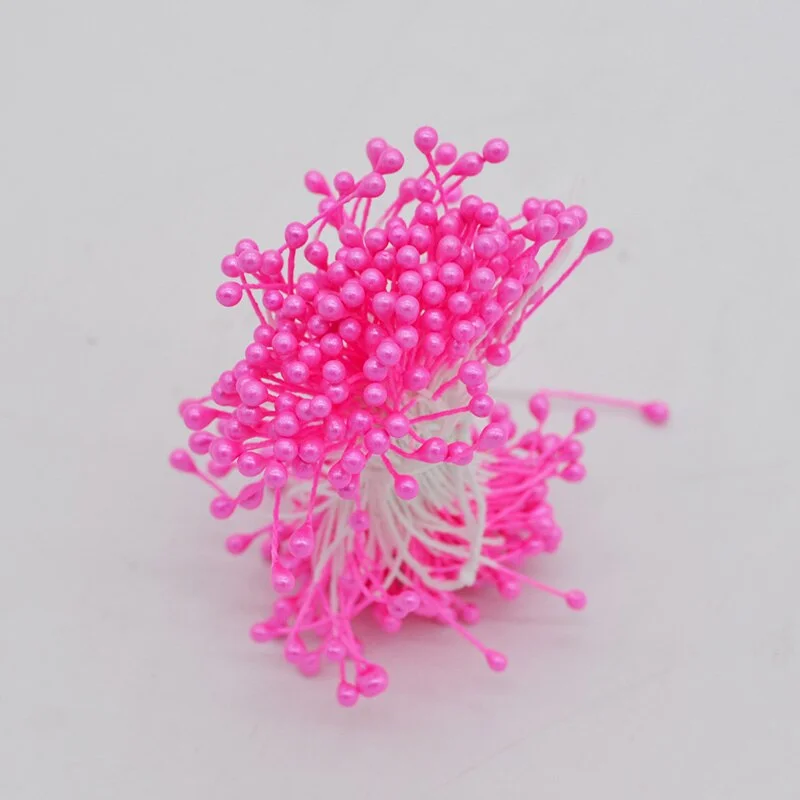 1 Bundle= (500PCS )Artificial Flower Double Heads Stamen Pearlized Craft Cards Cakes Decor Floral for home wedding party decor